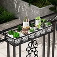 thumbnail image 1 of OFFIGAM 1Pc Fence Hanging Flowerpot Rack Iron Art Large Capacity Flower Storage Black, 1 of 7