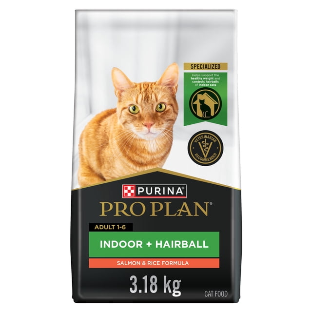 Purina Pro Plan Indoor Hairball Salmon & Rice Formula, Dry Cat Food 3.18 kg