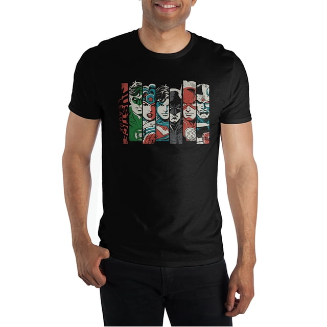 DC Comics La Ligue des Justiciers Personnages T-Shirt Noir