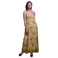 thumbnail image 1 of Bimba Feuilles Sèches et Chardonneret Doré Bimba Imprimé Femmes Fluide Smocké Robe à Bretelles Spaghetti-Xx-Grand, 1 of 1