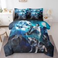 thumbnail image 1 of YST Howling Wolf Comforter Set, Wild Animals Starry Sky Galaxy Bed Set, 7-Piece, Full, Night Blue Moon, 1 of 5