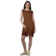 thumbnail image 2 of Moomaya WoMen's Solid Cotton Plus Size Lace Summer Outfit Sleeveless Mini Dress, 2 of 5