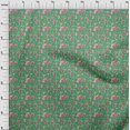 thumbnail image 4 of oneOone Polyester Spandex Tissu Vert à Fleurs Tissu pour Robe Tissu Imprimé Tissu au Mètre 56 Pouces de Large, 4 of 4