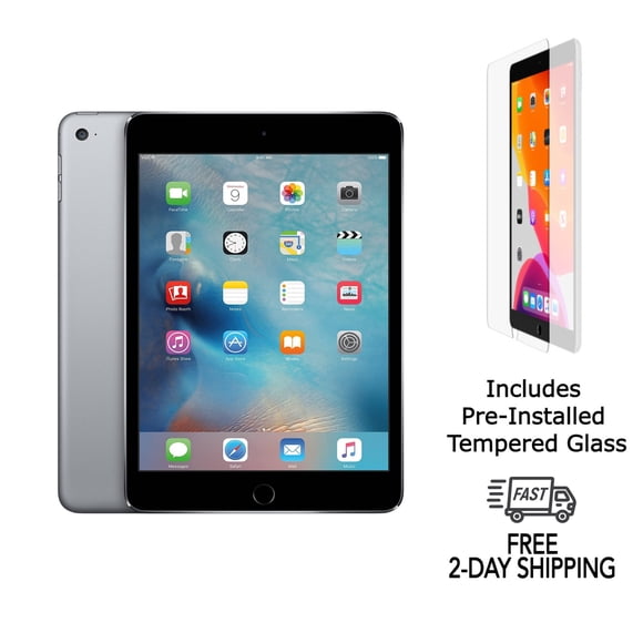 iPad Mini 2 Apple Remis à Neuf A1489 (Wi‐Fi) 16 Go Gris Cosmique (Grade A) avec Verre Trempé Préinstallé