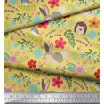 thumbnail image 3 of Soimoi Poly Georgette Fabric Floral,Rabbit & Porcupine Cartoon Decor Fabric Printed Yard 42 Inch Wide, 3 of 3
