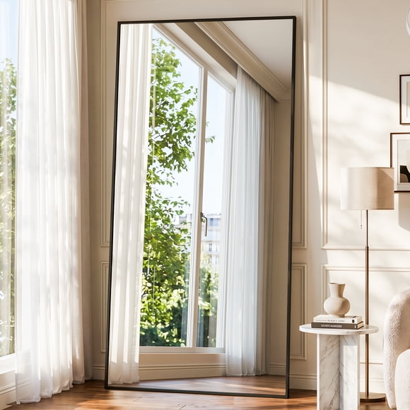 Antok 76"x 34" Rectangle Full Length Mirror Standing Floor Mirror Stand Up Mirror, Black Frame