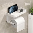 thumbnail image 2 of Rbaofujie Tissue Box Cover Rectangle Bathroom Mobile Phone Rack No Punching Paper Towel Storage and Storage Rack Household Roll Up Paper Box Suction Paper Box Wall Mounted Large Tissue Box, 2 of 6