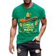 thumbnail image 2 of WEAIXIMIUNG Chandails de Dessous pour Hommes Col Ras du Cou Extensible T-Shirt Imprimé Décontracté de Mode Estivale pour Hommes, 2 of 5
