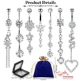 thumbnail image 3 of HLONK Heart-Shaped Silver Dangle Belly Button Ring  3.54”, 3 of 7
