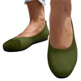 thumbnail image 2 of Womens Casual Shoes Large Size Knit Solid Color Simplicity Soft Sole Round Toe Flat Bottom Slip on Lightweight Comfortable Breathable Mesh Walking Shoes Army Green, 2 of 5