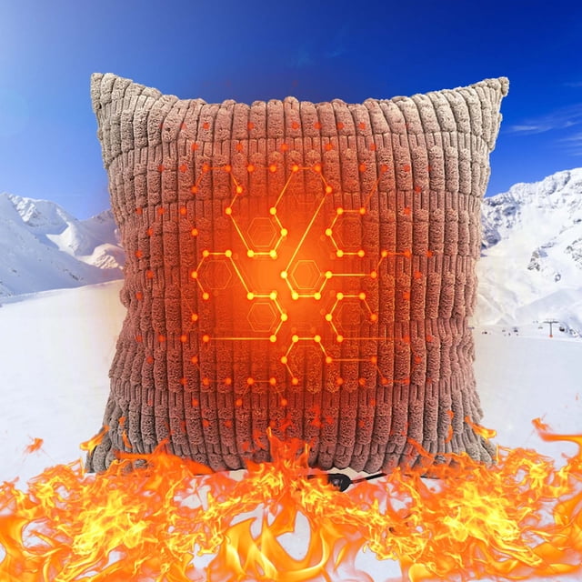 Cagogo under $5 USB Heating Pillow Cover, USB Electric Heating Pillow Cover, 5-Level Temperature Control and Timer Function, Warm Body Cushion Cover for Office and Home Use