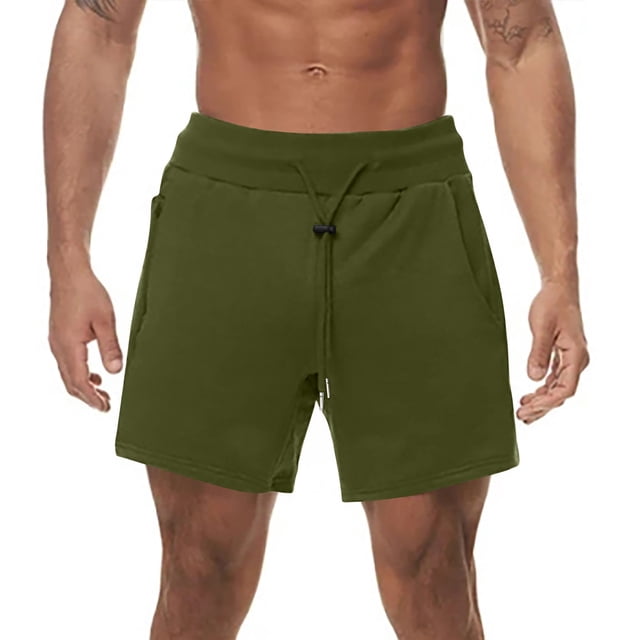 Diufon Men's Athletic Shorts Drawstring Waisted Outdoor Sport Shorts Spring Summer Hiking Shorts with Pockets