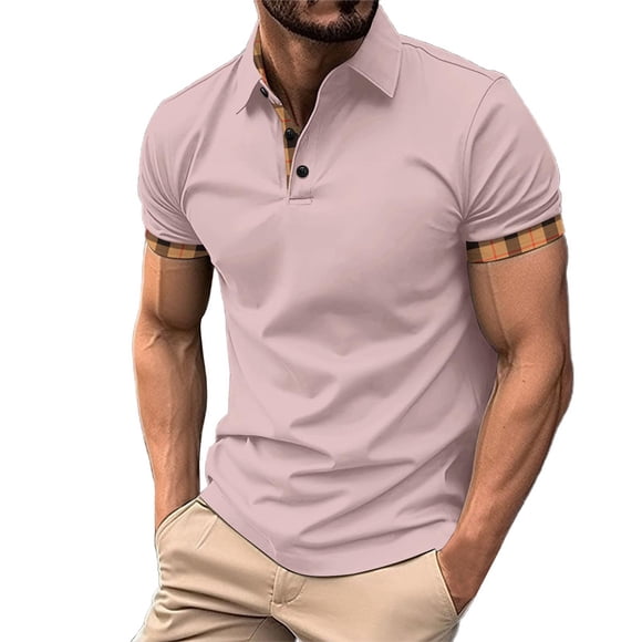 FhsagQ Men's Shirts Men Shirts Tops Breathable Super Fit Men'S Spring and Autumn Casual Button down Solid Color Shirt Short Sleeve Sleeve Shirt Shirts for Men Cotton White Red L