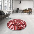 thumbnail image 4 of Ahgly Company Tapis d'Intérieur Lavable à la Machine, Carré, Transitionnel, Pastel Rouge Rose, Tapis de Zone, 6 Pieds Carré, 4 of 7