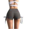 thumbnail image 1 of Dealovy Yoga Shorts for Women Seamless High Waisted Side Lace-Up Workout Gym Compression Shorts, 1 of 7