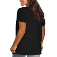 thumbnail image 2 of WTXUE T-Shirts à Manches Courtes, Chandails à Col Rond pour Femmes Chandails en Coton Chandails Amples T-Shirts Hauts Amples Unis / Décontractés pour Femmes Noir TG, 2 of 8