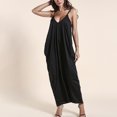 thumbnail image 4 of Fridja Womens Knot Strap Shirred Back Solid Boho Sleeveless Slip Dress, 4 of 9