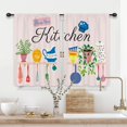 thumbnail image 1 of ORUYROP Rustic Plants Kitchen Curtains Short Small Farmhouse Quotes Botanical Pink Retro Country Rod Pocket Green Leaves Kitchenware Bedroom Living Room Treatment Fabric 2 Panels 27.5Wx39H Inc, 1 of 6