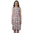thumbnail image 1 of Moomaya Printed Knee Length Shift Dress Boat Neck Sleeveless Summer Clothing, 1 of 4