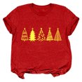 thumbnail image 4 of PMUYBHF Femme TG Rouge 4 Juillet Débardeur en Coton Femmes Coupe Ample Col Rond Femmes Noël Mode Décontractée Imprimé Arbres de Noël Manches Courtes Col Rond T-Shirt Ample Blouse Hauts, 4 of 5