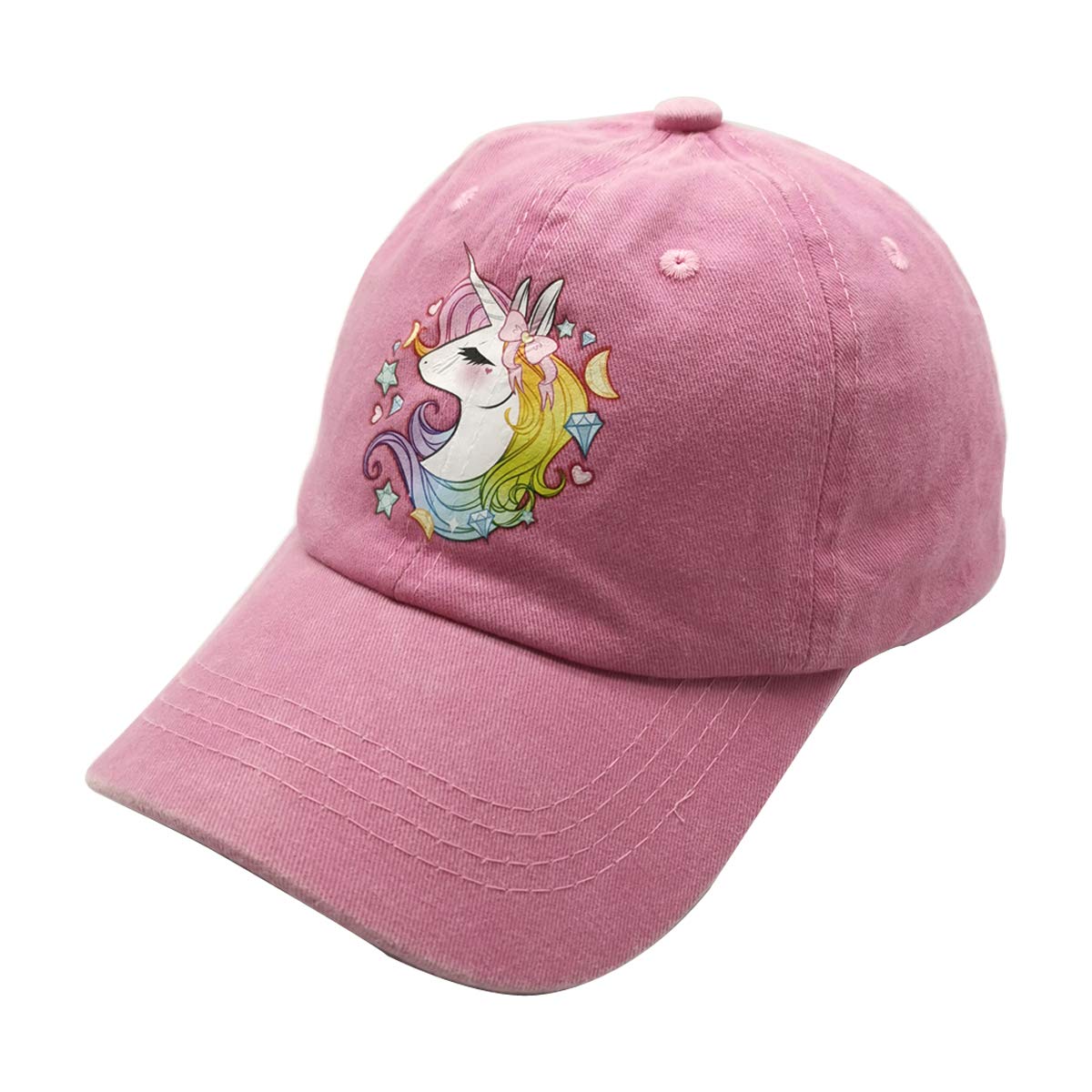 Girls' Adjustable Cute Unicorn Hats, Baseball Cap for 3-12 Years