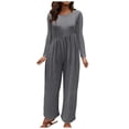 thumbnail image 2 of LSLJS Combinaison une Pièce d'Automne pour Femme à Manches Longues, Taille, Pantalon à Jambe Grand, Barboteuse Chic Ample Décontractée, 2 of 6