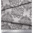 thumbnail image 3 of Soimoi Moss Georgette Fabric Floral Mandala Print Fabric by Yard 42 Inch Wide, 3 of 3