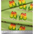thumbnail image 3 of Soimoi Poly Georgette Fabric Branch & Colorful Parrot Bird Decor Fabric Printed Yard 42 Inch Wide, 3 of 3