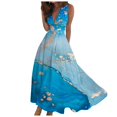 thumbnail image 1 of TJAZFJPA Robe Féerique Femme Mode Printemps et Été Imprimée Sans Manches Col en V Fermeture Éclair Latérale Robe Manteau Femme Robe Jaune, 1 of 5