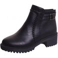 thumbnail image 1 of Chaussures Décontractées Confortables pour Femmes à Bout Rond avec Fermeture Éclair, Unies, Bottines à Talon Moyen Confortables, 1 of 9