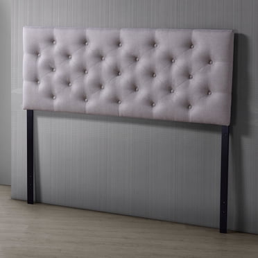 Baxton Studio Viviana Modern and Contemporary Light Beige Fabric Upholstered Button-tufted Queen Size Headboard