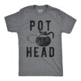 thumbnail image 1 of Mens Pot Head T Shirt Funny Coffee Tee for Guys Caffeine Addicted Sarcastic Cool (Dark Heather Grey) - M, 1 of 4