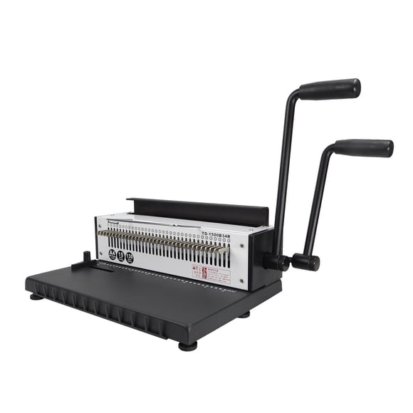 Wire Binding Machine A4 Manual 34 Holes Punches 15 & Binds 130 Sheets TD-1500B34R Deal For Office & Schoo& Homel