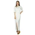 thumbnail image 1 of Bimba Women Long Shirt White Rayon Maxi Dress Button Down Gown Chic Style, 1 of 6
