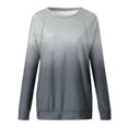 thumbnail image 3 of Hauts pour Femmes 2023 T-shirt à Col Rond d'Automne et d'Hiver pour Femmes, Style Décontracté, Manches Raglan, Couleur Dégradée, Haut Ample Décontracté, Jolis Hauts d'Été pour Femmes en Liquidation, 3 of 4