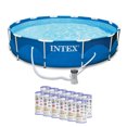 thumbnail image 1 of Intex Piscine Ronde à Cadre Métallique 12 Pi x 30 Po et Cartouche de Rechange (Lot de 12), 1 of 12