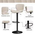 thumbnail image 5 of Walsunny Adjustable Bar Stools Set of 2 Leather Upholstered Swivel Counter Stools Counter Height Bar Stools with Large Base, Room Bar, Beige, 5 of 5