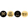thumbnail image 1 of Darling Souvenir Cheers 70th Birthday Custom Name Stickers 190 Pcs Candy Labels Party Favor-Glitter Gold & Black, 1 of 1