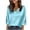 Light Blue, variant on BLVB Satin Blouses for Women Silky Shirts V Neck 3/4 Sleeve Business Casual Loose Office Work Tops Spring Summer Clothes