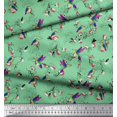 thumbnail image 3 of Soimoi Green Moss Georgette Fabric Cage & Humming Bird Fabric Prints By Yard 42 Inch Wide, 3 of 5