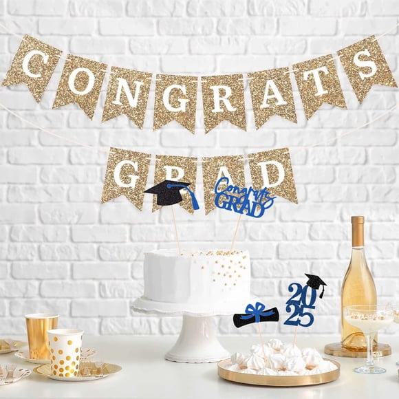 Birdeem Graduation Party Supplies, 2025 Graduation Cupcake Card Decoration 6 Sets/24 Pieces Graduation Season Party Decoration Supplies, Graduation Party Decorations, Party Supplies for Adults