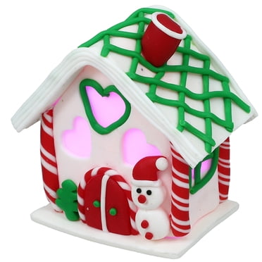 CIMAXIC Noël Noël Maison Lumineuse Xmas Miniature Mignonne Xmas Maison Centre de Table Décoration,2.56"X2.36"X1.57 Pouces