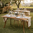 thumbnail image 1 of Homy Casa Outdoor Acacia Dining Table, 59 in. Rectangle, Slatted, Seats 6, All-Weather, Patio Garden, 1 of 7