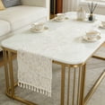 thumbnail image 4 of Birdeem White Lace Table Runner with Tassels,Decorative Table Cover for Dining Table,Sideboard,and Cabinet, 4 of 9