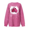 thumbnail image 3 of Penkiiy Chandail pour Femmes Mode Femmes Été Ample Imprimé T-Shirt à Col Rond Manches Longues Blouse Décontractée Rose Vêtements Y2K, 3 of 3