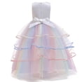 thumbnail image 2 of Girls' Unicorn Costume Princess Long Maxi Dress for Birthday Party, 2 of 8