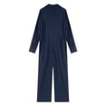 thumbnail image 4 of YiZYiF Combinaisons pour Femmes à Manches Longues Mode Combinaison à Boutons Décontractée Couleur Unie Col Rabattu Salopettes Bleu Marine m, 4 of 7