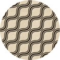 thumbnail image 1 of Ahgly Company Tapis d'Intérieur Lavable à la Machine, Carré, Transitionnel, Vanille et Or, Tapis de Zone, 3 Pieds Carré, 1 of 7