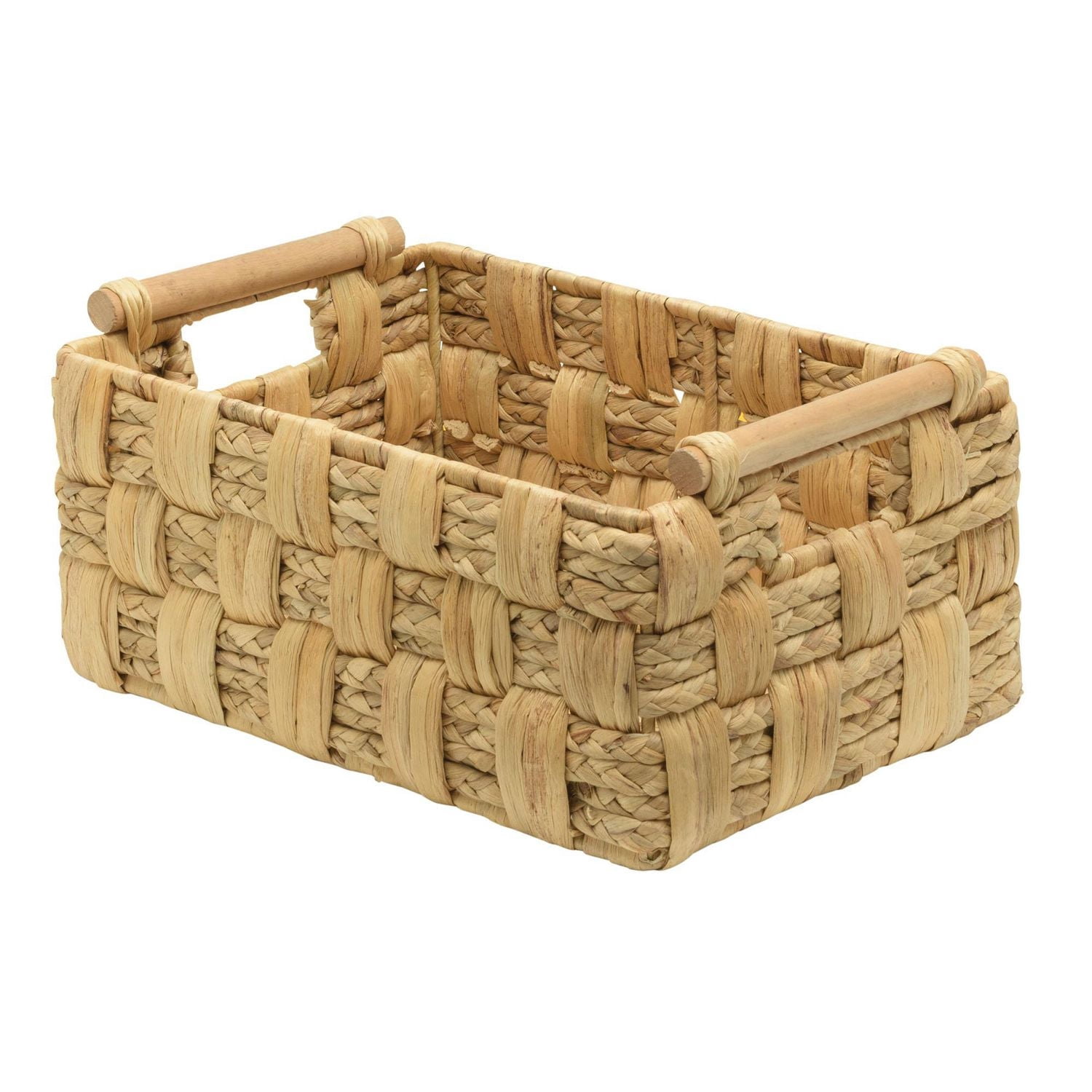 Zenna Home Panier de rangement tissé jacinthe d'eau et feuilles naturelles