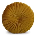 thumbnail image 1 of Truu Design Coussin décoratif rond en faux velours, 1 of 4